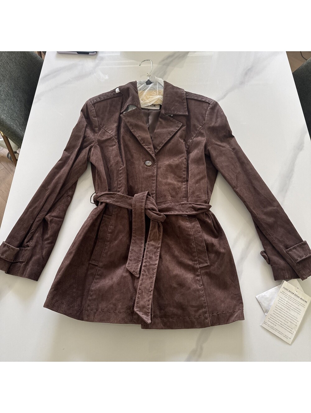 New With Tags - Ladies Suede Leather Guillaume Brown Jacket - Medium